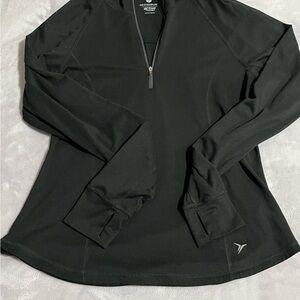 Old Navy Activewear Semi Fitted Women's Black Long Sleeve Top with Zip